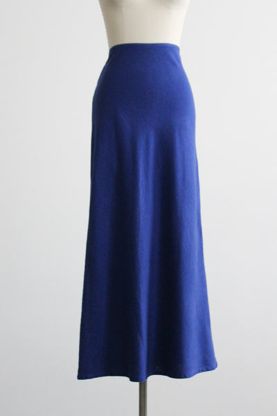 cobalt linen maxi skirt