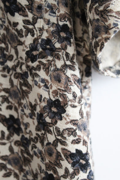 raw silk botanical button up