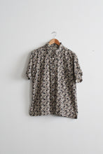 raw silk botanical button up