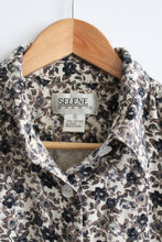 raw silk botanical button up