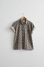 raw silk botanical button up