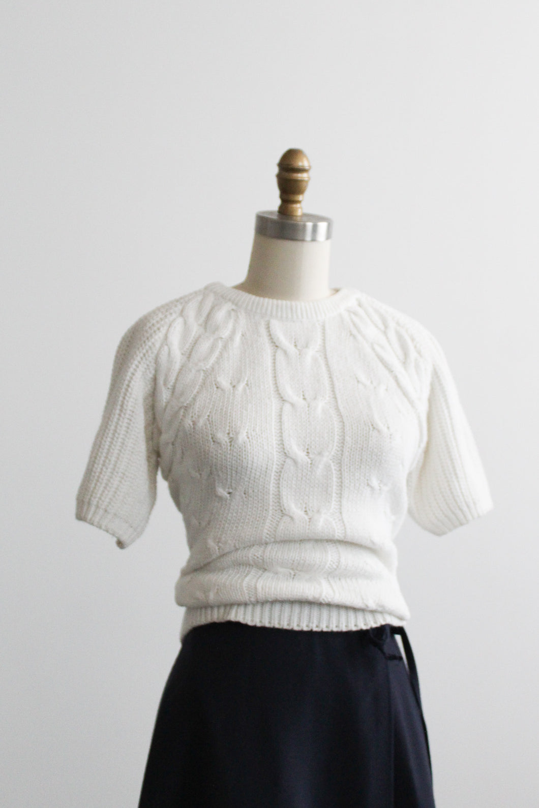 cloudwhite cable knit tee