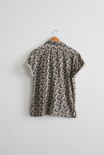 raw silk botanical button up