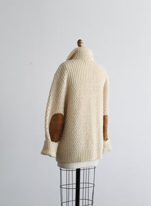 wool fisherman cardigan