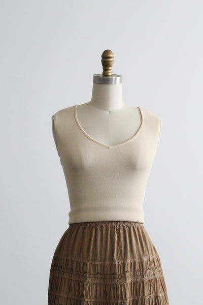 parchment knit tank