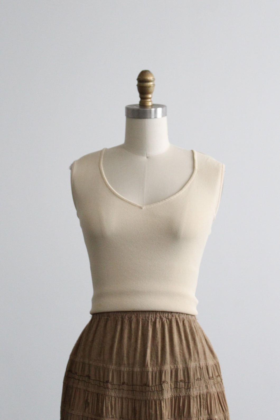 parchment knit tank