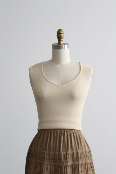 parchment knit tank