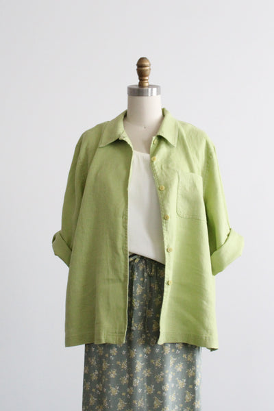 citrine linen work shirt