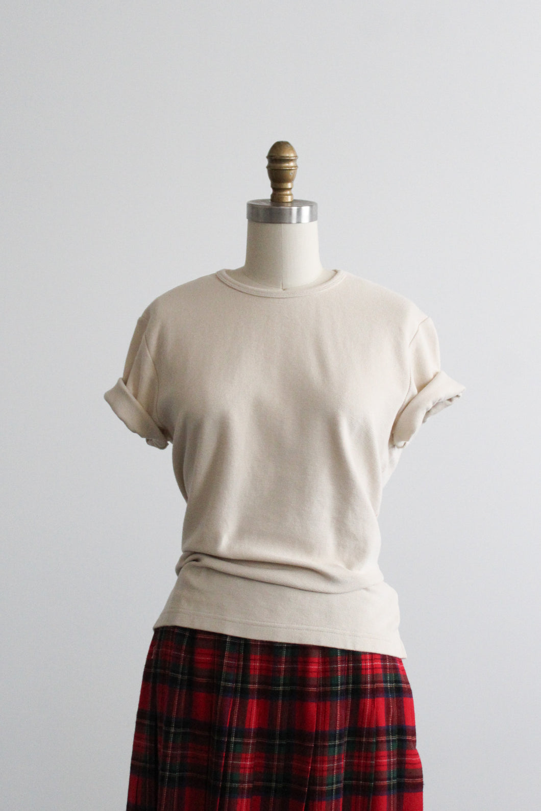 eggshell waffle cotton tee