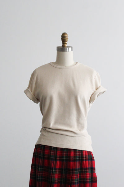 eggshell waffle cotton tee