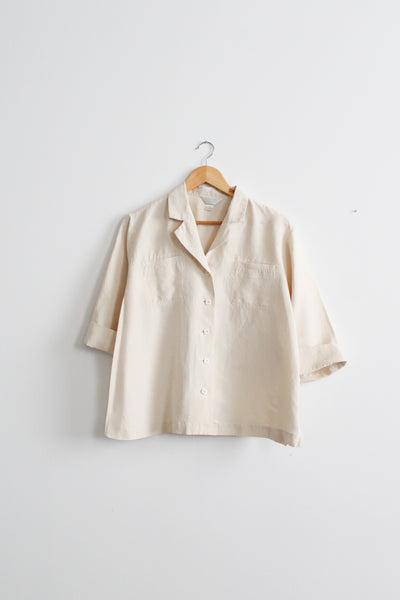 bone silk & linen jacket