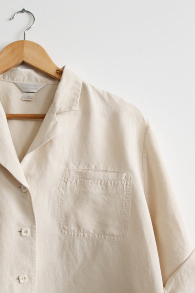 bone silk & linen jacket