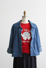 cropped denim chore coat
