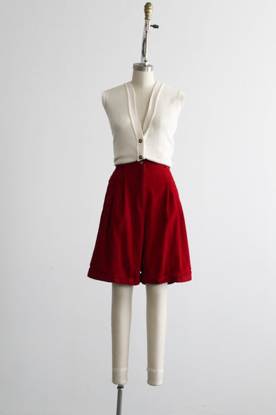 cranberry corduroy shorts