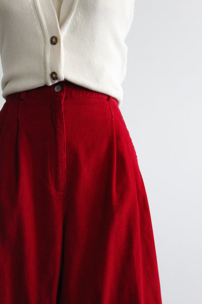 cranberry corduroy shorts