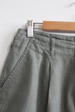 sage leaf linen shorts