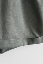 sage leaf linen shorts