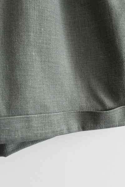 sage leaf linen shorts