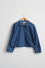 cropped denim chore coat