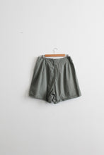 sage leaf linen shorts