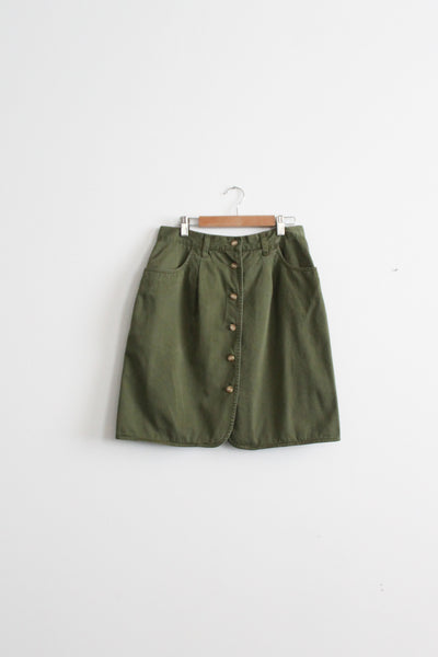 juniper cotton button front skirt