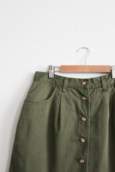 juniper cotton button front skirt