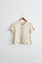 parchment silk button up