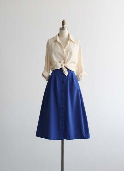 cobalt midi skirt
