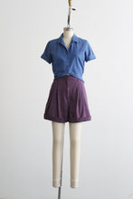 plum cotton shorts