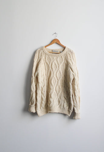 ivory wool fisherman sweater