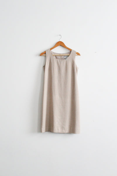 oat linen shift dress