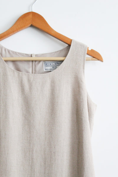 oat linen shift dress