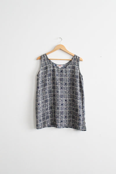 mosaic silk tank