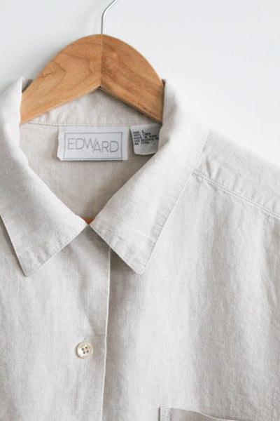 natural linen button up