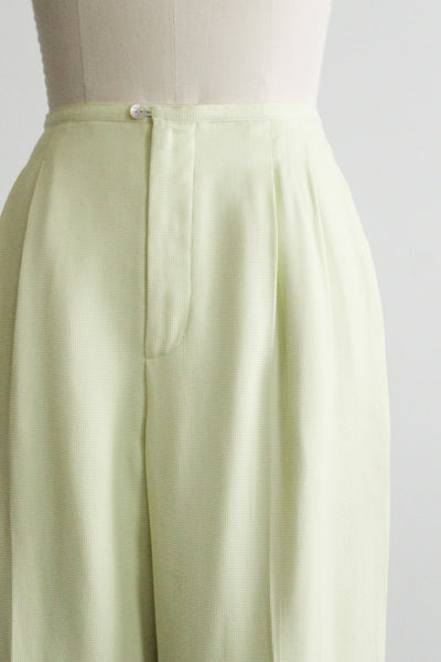 honeydew silk trousers