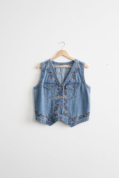 garden embroidered vest