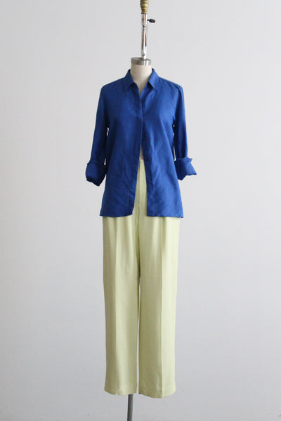honeydew silk trousers
