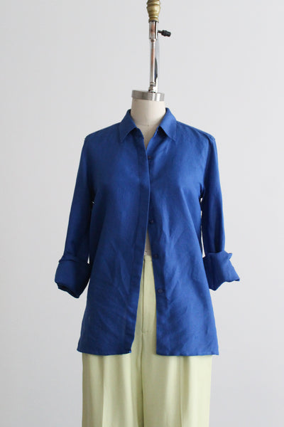 cobalt button up