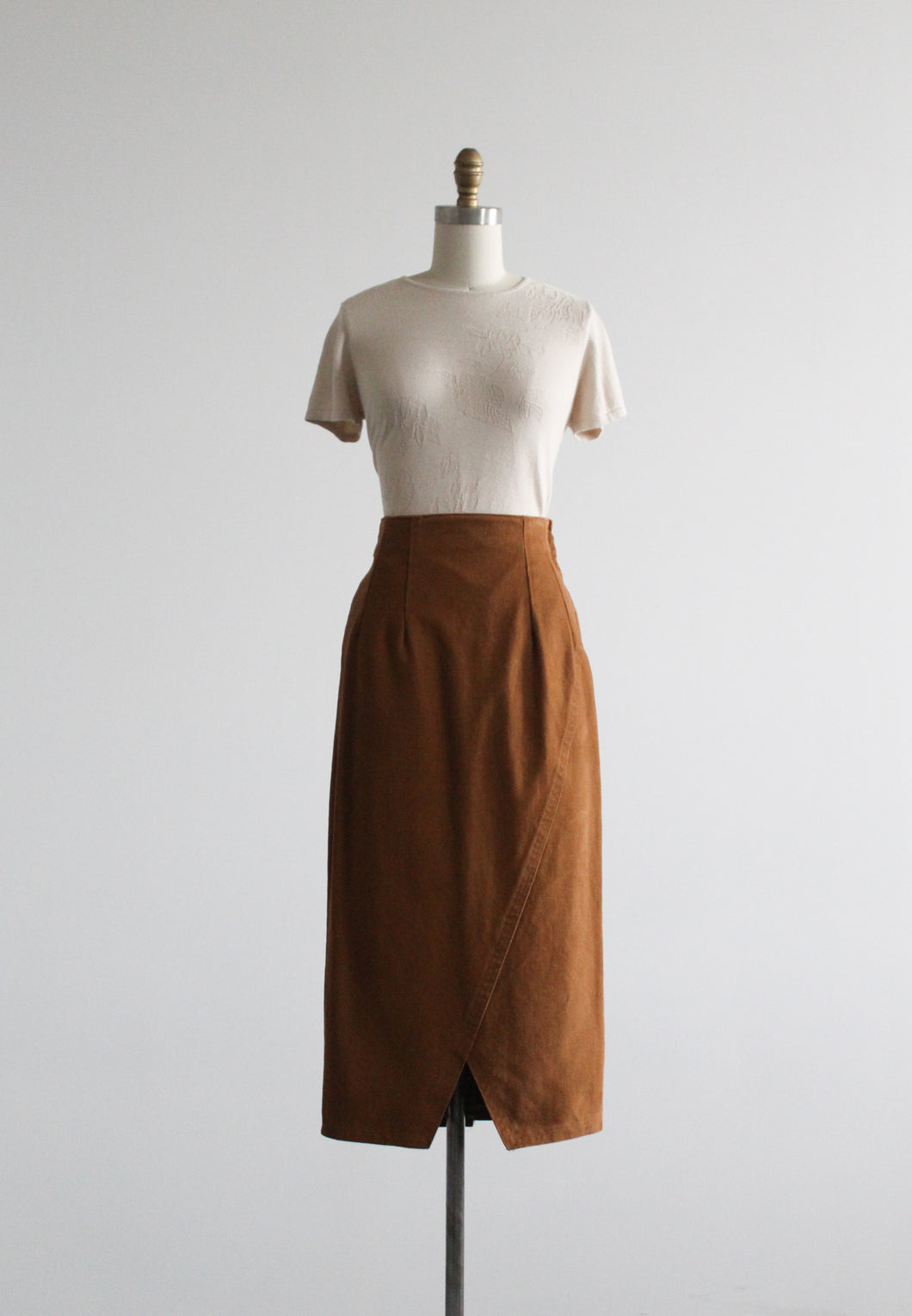 tobacco denim skirt