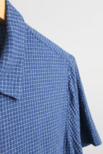 windowpane indigo button up