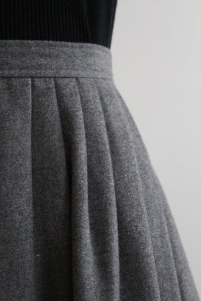 dove gray wool midi skirt