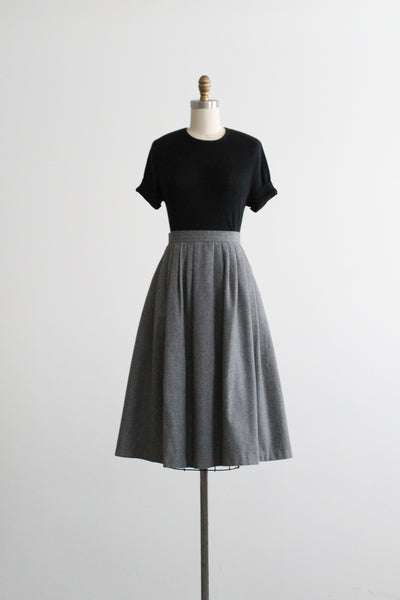 dove gray wool midi skirt