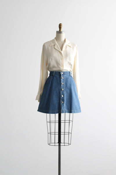 laurel lake denim mini skirt