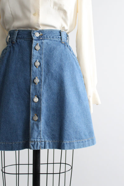 laurel lake denim mini skirt