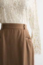 tobacco wool midi skirt