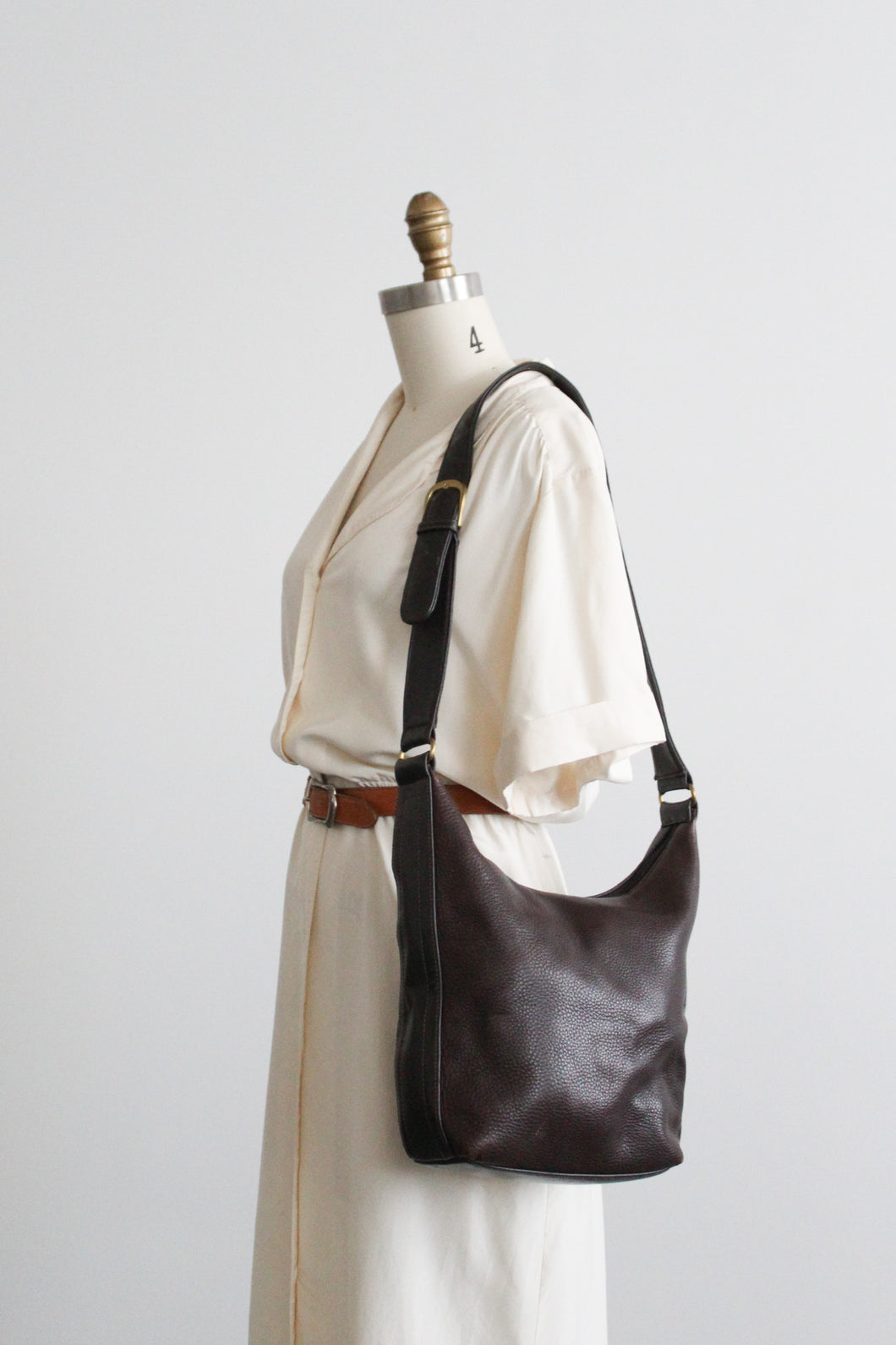 walnut leather shoulder bag