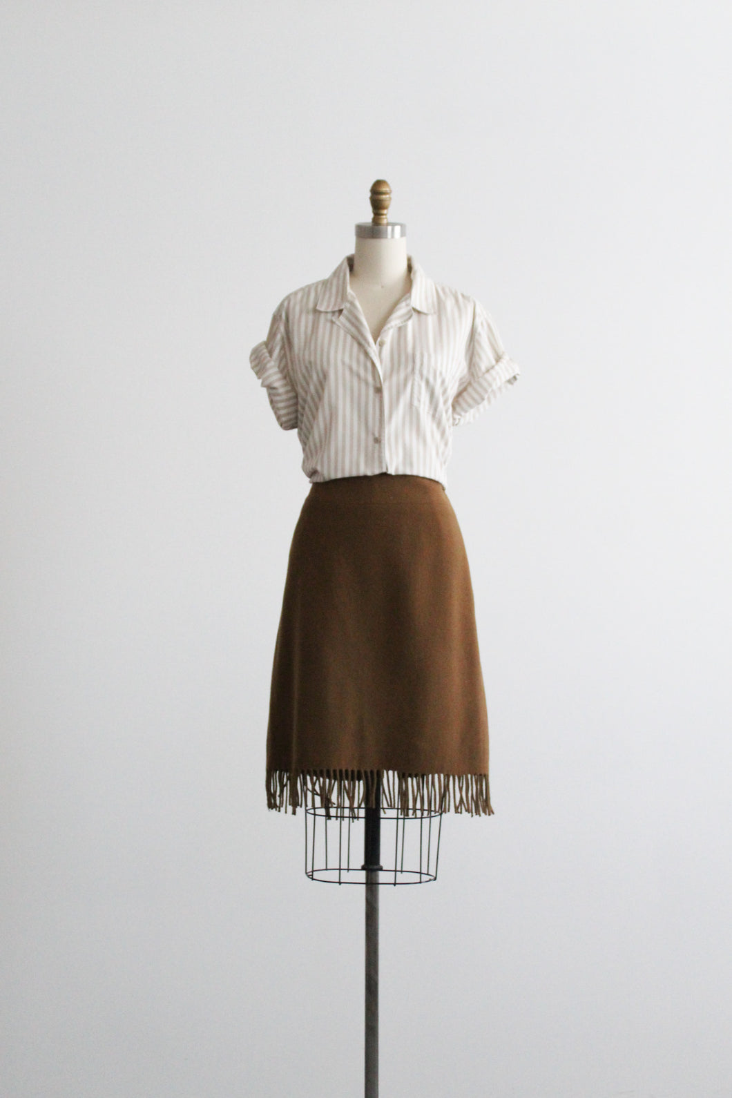toast wool fringe skirt