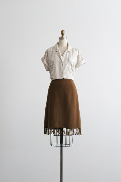 toast wool fringe skirt