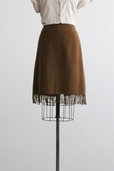 toast wool fringe skirt