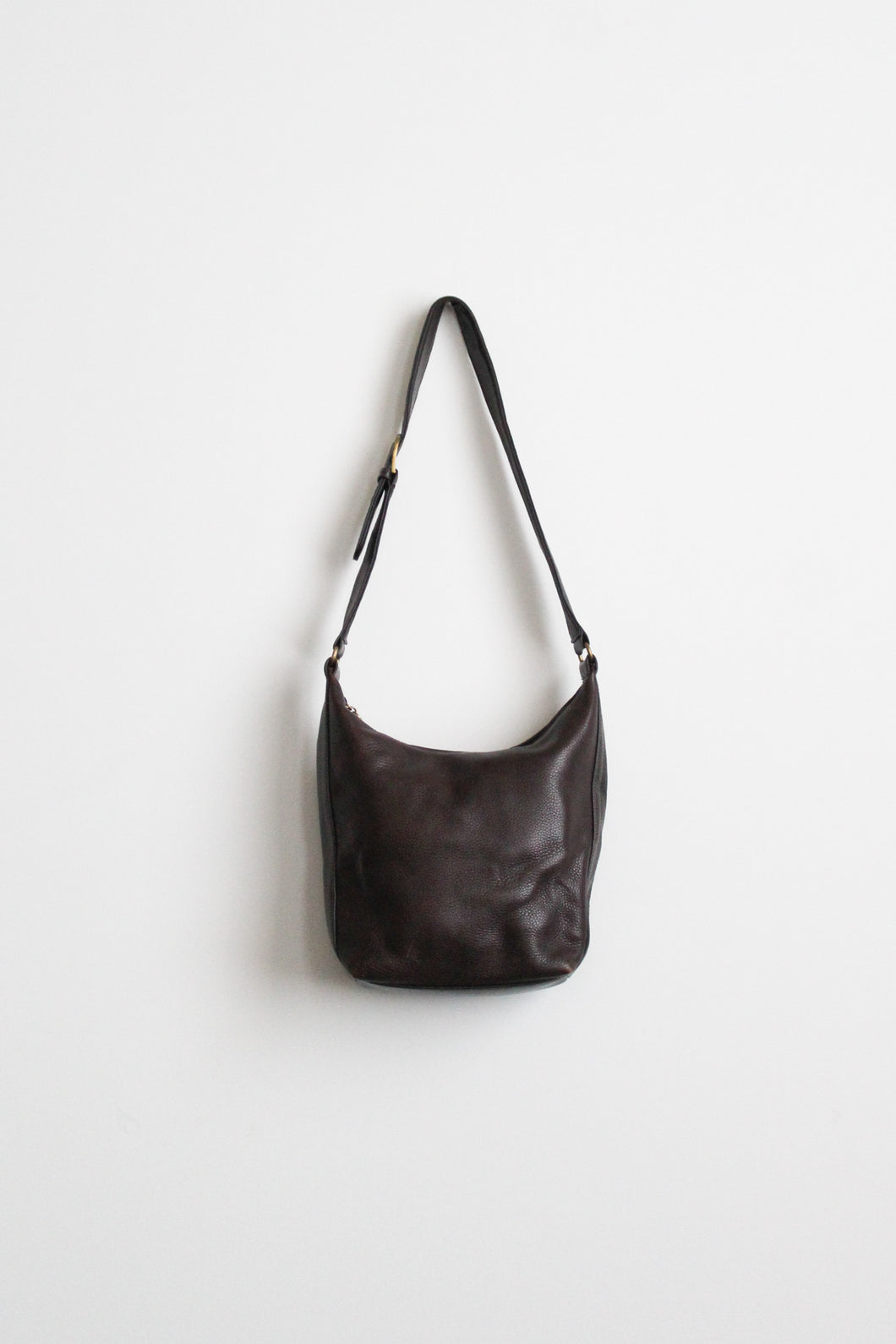 walnut leather shoulder bag